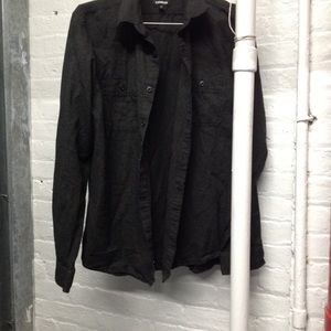 EXPRESS MEN'S EXTRA LARGE GREY BUTTON DOWN SHIRT